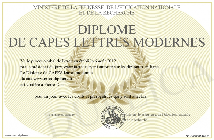 diplome 6 lettres